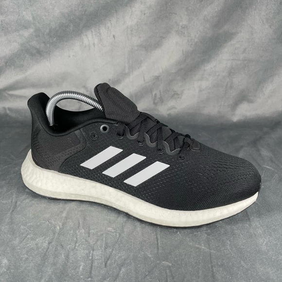 adidas Men's Pureboost 21 Running Shoe Black‎ White Size 8 Women’s Size 9 - Picture 1 of 10
